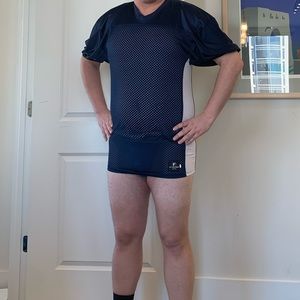 Yale Sportswear USA Mens Large Mesh Navy Blue Football Jersey Used